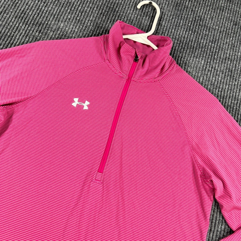 Under Armour Pullover Shirt Womens Small‎ Purple Long Sleeve 1/4 Zip Heat Gear